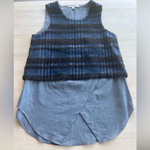 Derek Lam 10 Crosby Cashmere Wool Blend Tank in Blue, Size 4 - Picture 3 of 11